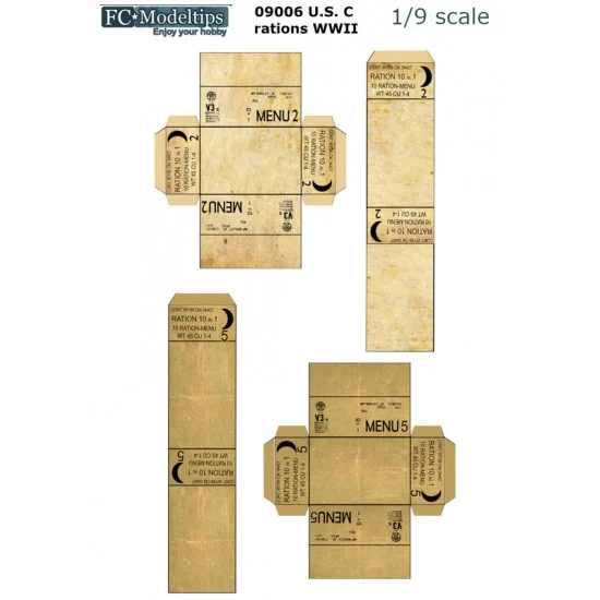 FC Model Trend 09006 1/9 US C Ration Cartons - Scenics & Diorama