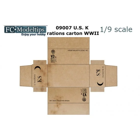 FC Model Trend 09007 1/9 US WWII K Rations Carton - Scenics & Diorama