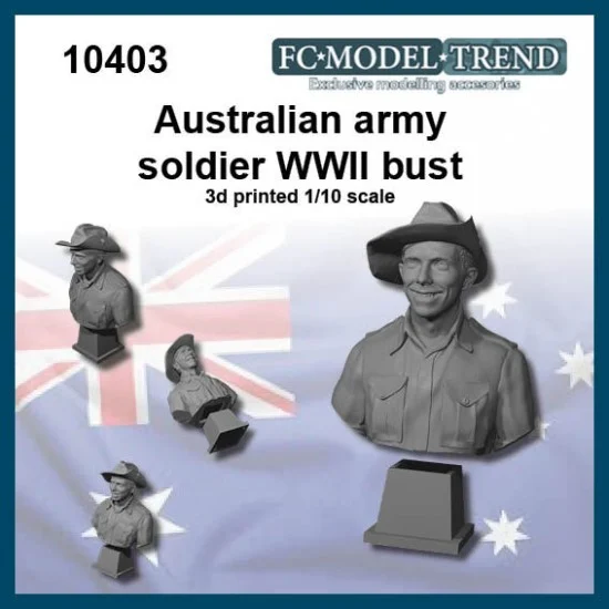 FC Model Trend 10403 1/10 WWII Australian Soldier Bust - Model Figures