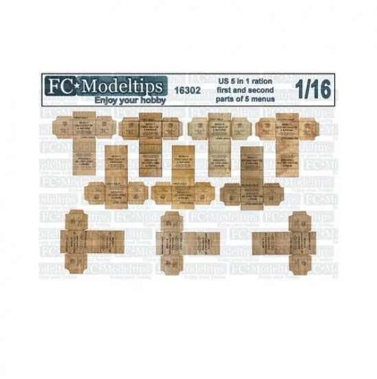 FC Model Trend 16302 1/16 WWII US Army 5 in 1 Ration Cartons - Scenics & Diorama