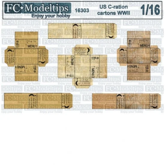 FC Model Trend 16303 1/16 WWII US Army C-ration Boxes