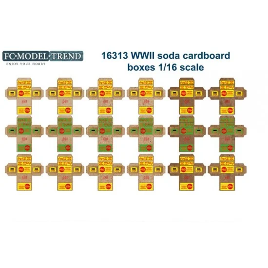 FC Model Trend 16313 1/16 WWII Soda Cardboard Boxes - Scenics & Diorama