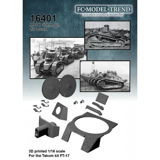 FC Model Trend 16401 1/16 US Light Tank FT-17 M1919 37mm Gun for Takom Models
