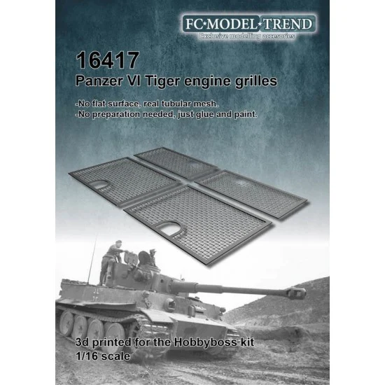 FC Model Trend 16417 1/16 Tiger Engine Cover Grilles for HobbyBoss kits - Military Vehicles & Tanks