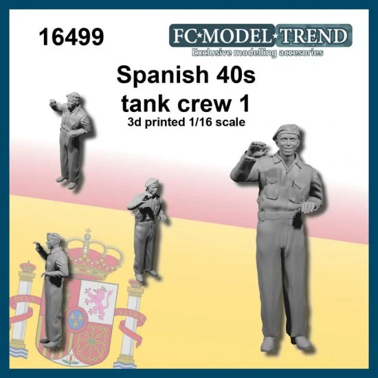 FC Model Trend 16499 1/16 Spanish Tank Crew #1 1940s - Model Figures