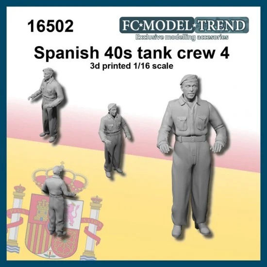FC Model Trend 16502 1/16 Spanish Tank Crew #4 1940s - Model Figures