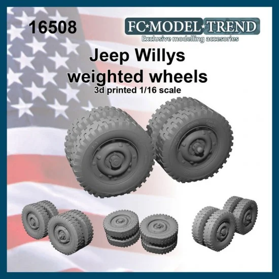 FC Model Trend 16508 1/16 Jeep Weighted Wheels - Military Vehicles & Tanks