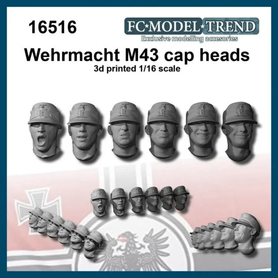 FC Model Trend 16516 1/16 Wehrmacht Heads with M43 Caps - Model Figures