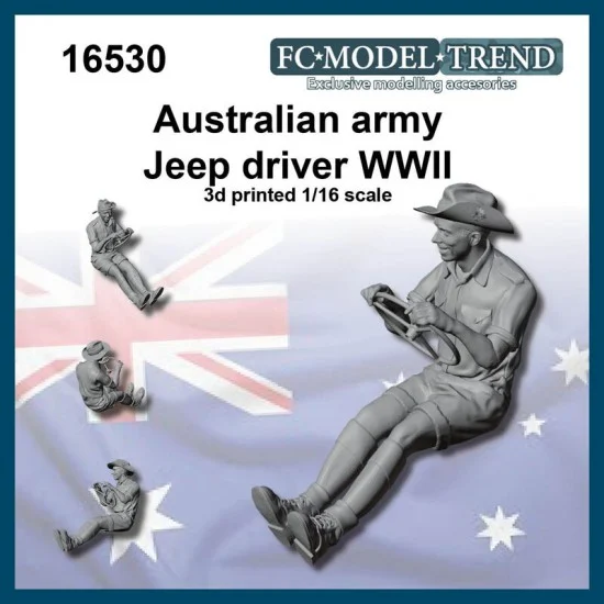 FC Model Trend 16530 1/16 WWII Australian Army Jeep Driver - Model Figures