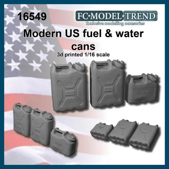 FC Model Trend 16549 1/16 US Modern Fuel & Water Cans - Scenics & Diorama