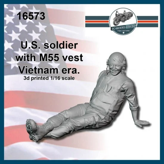 FC Model Trend 16573 1/16 US Soldier with M55 Vest, Vietnam Era (3D Printed Kit) - Model Figures