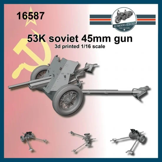 FC Model Trend 16587 1/16 Soviet K53 45mm Gun 3D Printed Kit - Military Vehicles & Tanks
