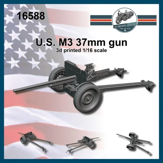FC Model Trend 16588 1/16 WWII US M3 37mm Gun - Military Vehicles & Tanks
