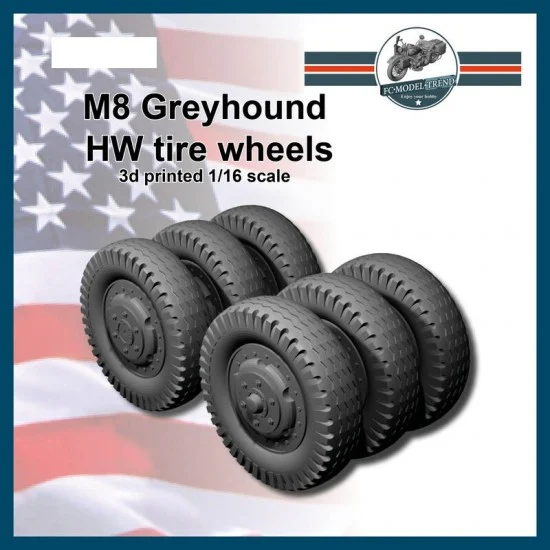 FC Model Trend 16590 1/16 M8 Greyhound Wheels with HW Tyres for Andy's Headquarter kits - Military Vehicles & Tanks