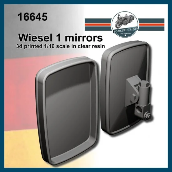 FC Model Trend 16645 1/16 Wiesel 1 Mirrors (Clear Resin) - Military Vehicles & Tanks