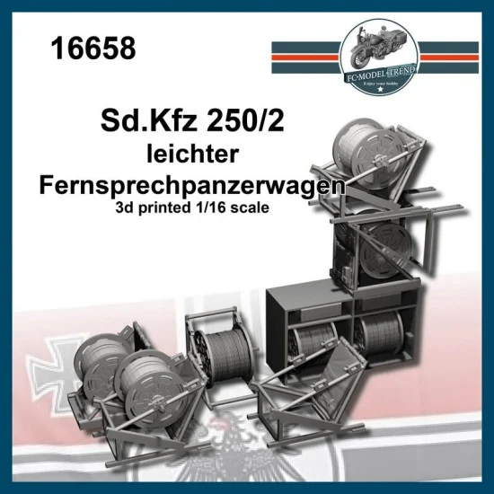 FC Model Trend 16658 1/16 Sd.Kfz 250/2 Leichter Fernsprechpanzerwagen Cable Layer Vehicle - Military Vehicles & Tanks