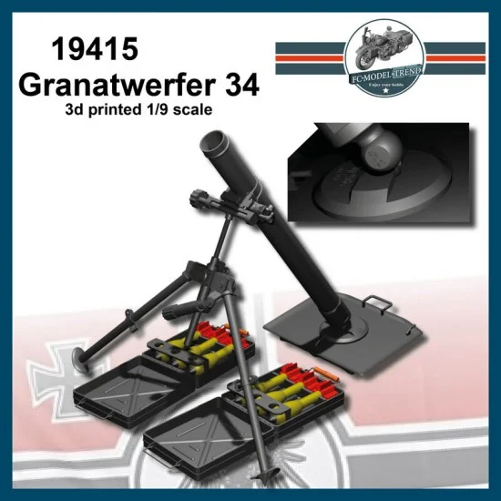 FC Model Trend 19415 1/9 WWII German Granatwerfer GW 34 Mortar - Military Vehicles & Tanks
