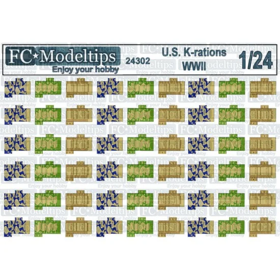 FC Model Trend 24302 1/24 WWII US Army K Rations Cartons Vol.1 - Scenics & Diorama