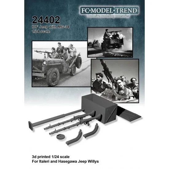 FC Model Trend 24402 1/24 IDF Jeep with MG-34 Details for Italeri/Hasegawa Jeep Willys