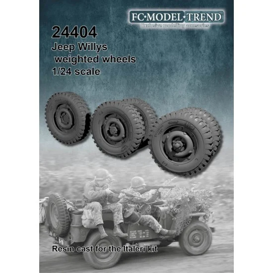 FC Model Trend 24404 1/24 Jeep Weighted Wheels for Italeri kits - Military Vehicles & Tanks
