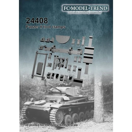 FC Model Trend 24408 1/24 Panzer II Tool Clamps for Tasca Kits - Military Vehicles & Tanks
