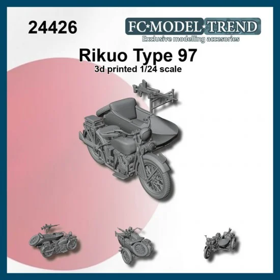 FC Model Trend 24426 1/24 Japanese Motorcycle Rikuo Type 97 w/Sidecar - Military Vehicles & Tanks