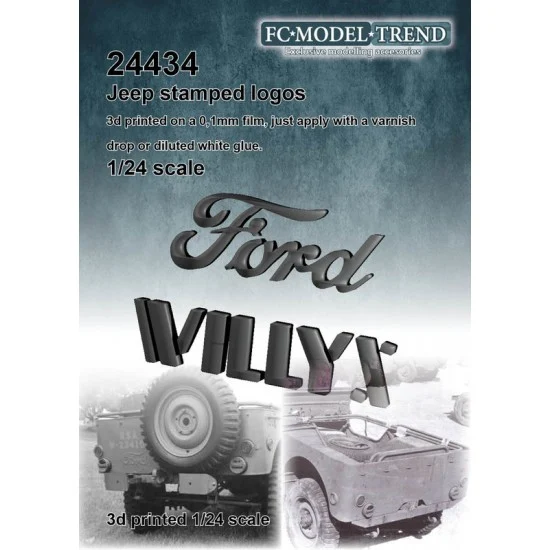 FC Model Trend 24434 1/24 Jeep Stamped Logos - Military Vehicles & Tanks