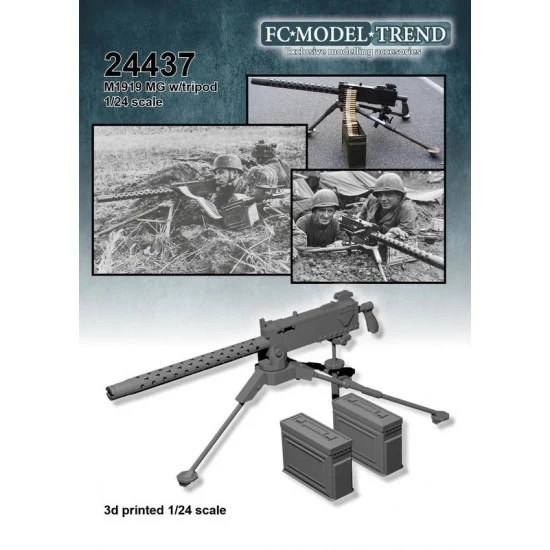FC Model Trend 24437 1/24 M1919 Machine Gun with Tripod - Military Vehicles & Tanks