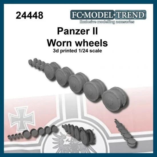 FC Model Trend 24448 1/24 Panzer II Worn Wheels - Military Vehicles & Tanks