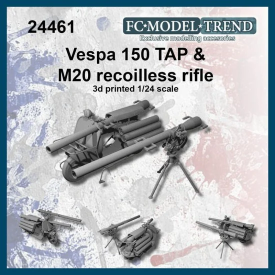 FC Model Trend 24461 1/24 Vespa 150 Tap & M20 Recoilless Rifle - Military Vehicles & Tanks