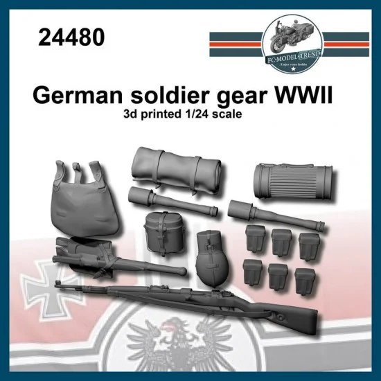 FC Model Trend 24480 1/24 WWII German Soldier Gear - Scenics & Diorama