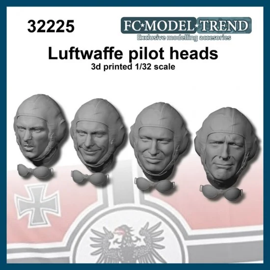 FC Model Trend 32225 1/32 Luftwaffe Pilot Heads - Model Figures