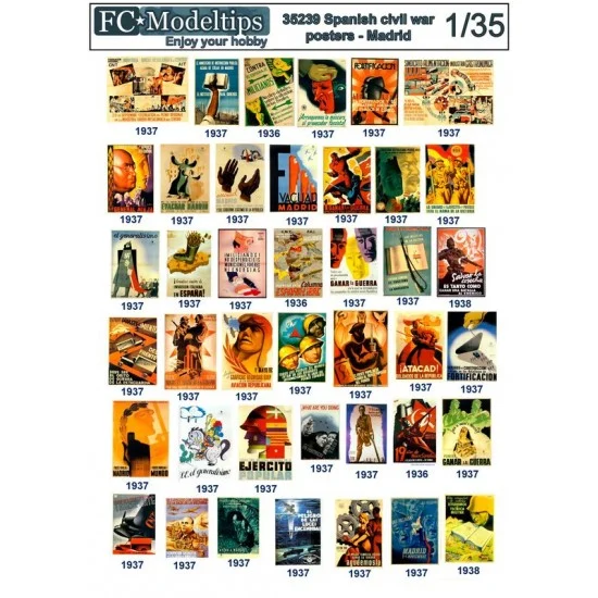 FC Model Trend 35239 1/35 Spanish Civil War Posters - Madrid