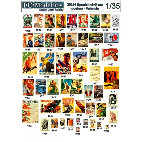 FC Model Trend 35244 1/35 Spanish Civil War Posters - Valencia