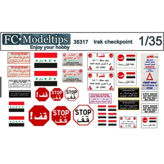 FC Model Trend 35317 1/35 Checkpoint Warning Signs set for US Troops in Iraq - Scenics & Diorama