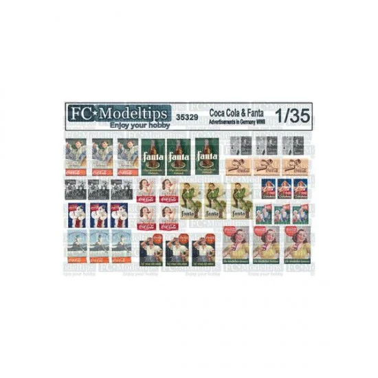 FC Model Trend 35329 1/35 WWII Coca Cola & Fanta Commercial Signs In Germany - Scenics & Diorama