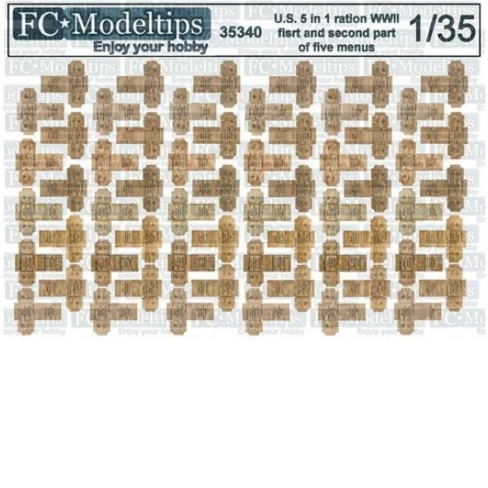 FC Model Trend 35340 1/35 WWII US Army 5 in 1 Ration Boxes - Scenics & Diorama