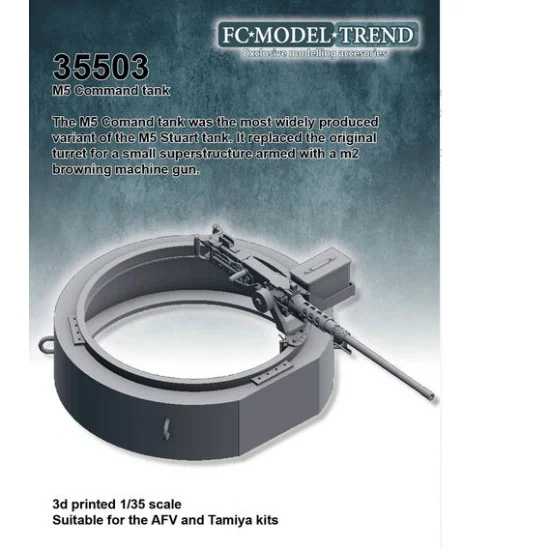 FC Model Trend 35503 1/35 M5 Stuart Command Tank Turret w/M2 MG for Tamiya/AFV kits - Military Vehicles & Tanks