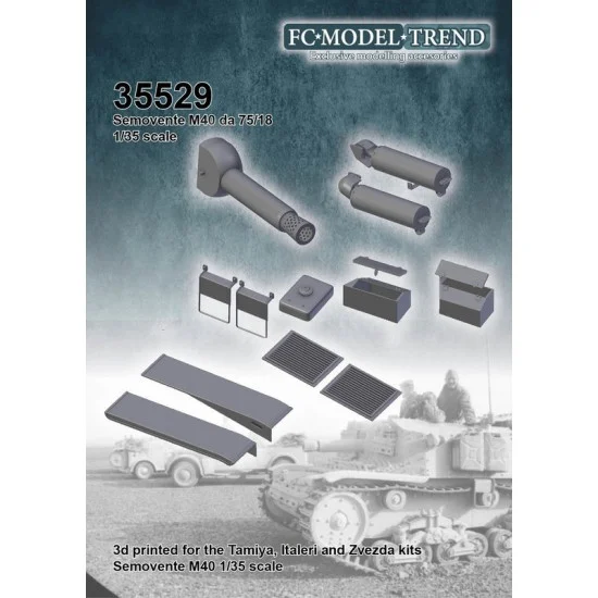 FC Model Trend 35529 1/35 Semovente M40 Detail Set for Tamiya/Italeri/Zvezda kits - Military Vehicles & Tanks