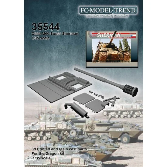 FC Model Trend 35544 1/35 Chile M60 Super Sherman Detail Set for Dragon kits - Military Vehicles & Tanks