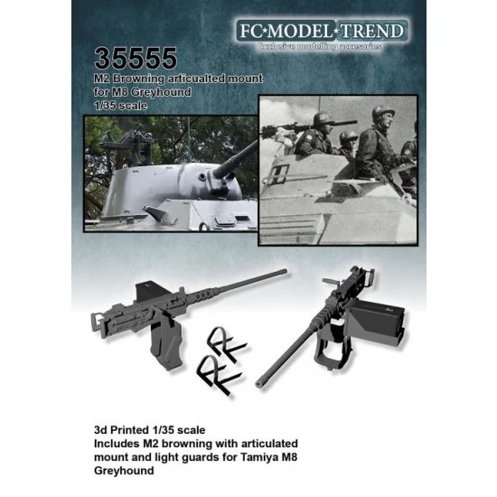 FC Model Trend 35555 1/35 M2 Browning Articulated Mount for Tamiya M8 Greyhound kits - Military Vehicles & Tanks