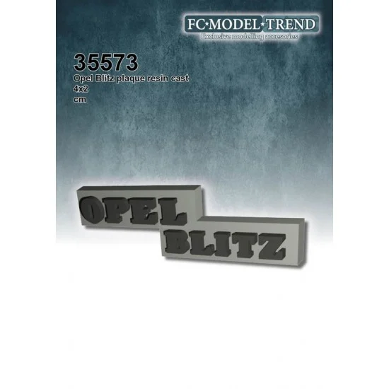 FC Model Trend 35573 Opel Blitz Plaque (2cm x 4cm) - Military Vehicles & Tanks