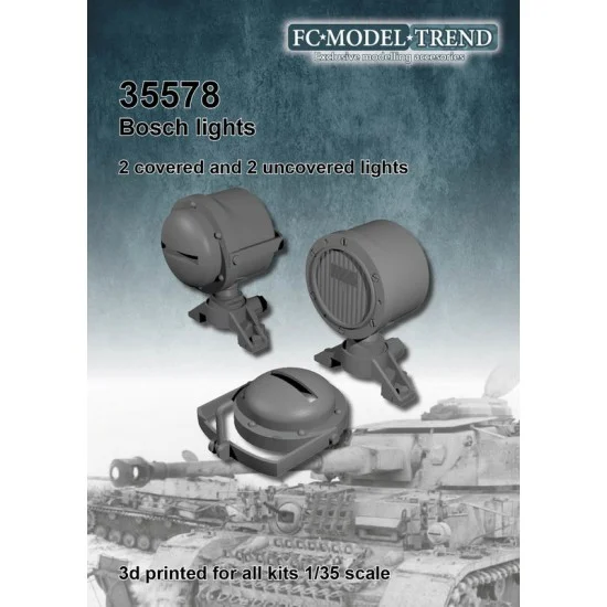 FC Model Trend 35578 1/35 Bosch Light (2 covered & 2 uncovered) - Military Vehicles & Tanks