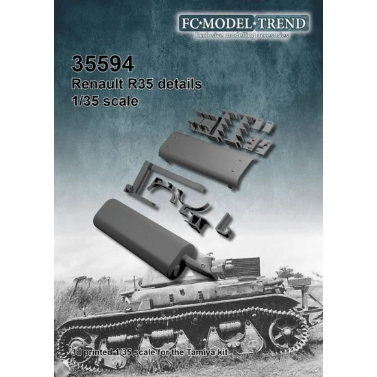 FC Model Trend 35594 1/35 Renault R-35 Tool Clamps & Exhaust for Tamiya kits