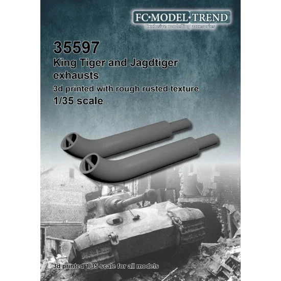 FC Model Trend 35597 1/35 King Tiger/Jagdtiger Exhausts - Military Vehicles & Tanks