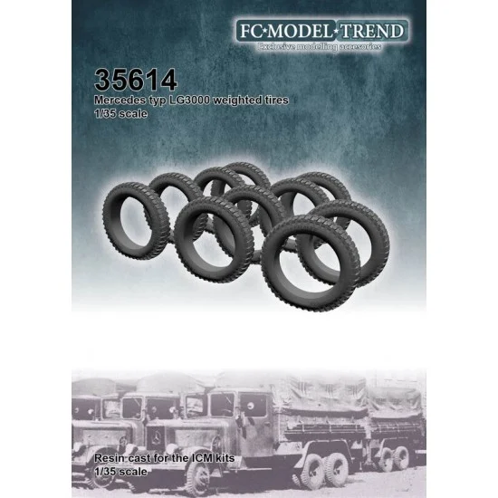 FC Model Trend 35614 1/35 Mercedes Typ LG3000 Weighted Tyres for ICM Kit - Military Vehicles & Tanks