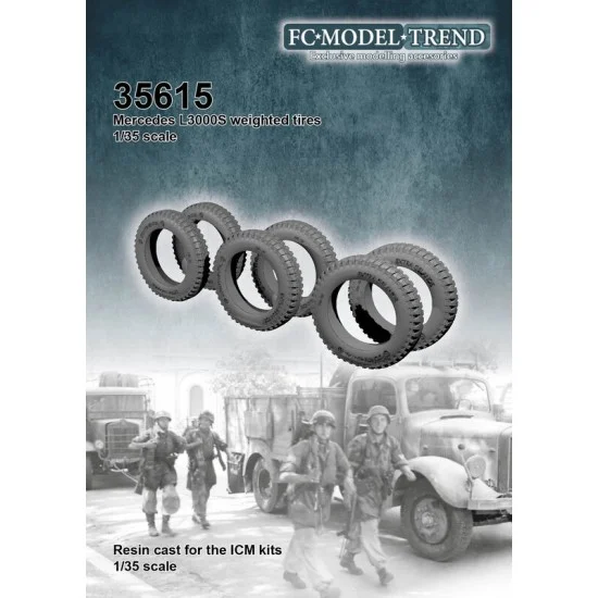 FC Model Trend 35615 1/35 Mercedes L3000S Weighted Wheels for ICM Kit - Military Vehicles & Tanks