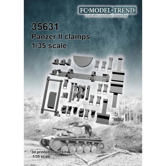 FC Model Trend 35631 1/35 Panzer II Tool Clamps - Military Vehicles & Tanks