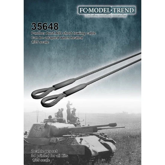 FC Model Trend 35648 1/35 Panther Ausf.A/D Short Towing Cable (3d printed, heat and adapt) - Military Vehicles & Tanks