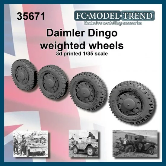 FC Model Trend 35671 1/35 Daimler Dingo Weighted Wheels - Military Vehicles & Tanks